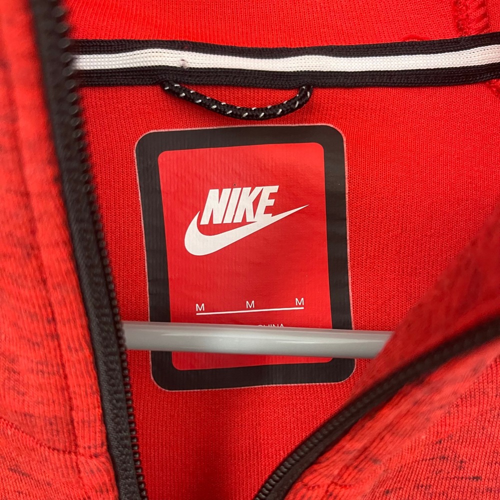 Nike Tech Fleece Hoodie Kids size Medium Red Full Zip Heathered Athletic Jacket - Picture 3 of 7